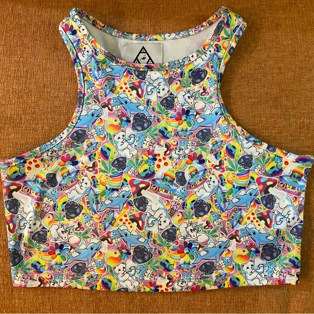 UNIF Rainbow Lisa Frank Crop Small